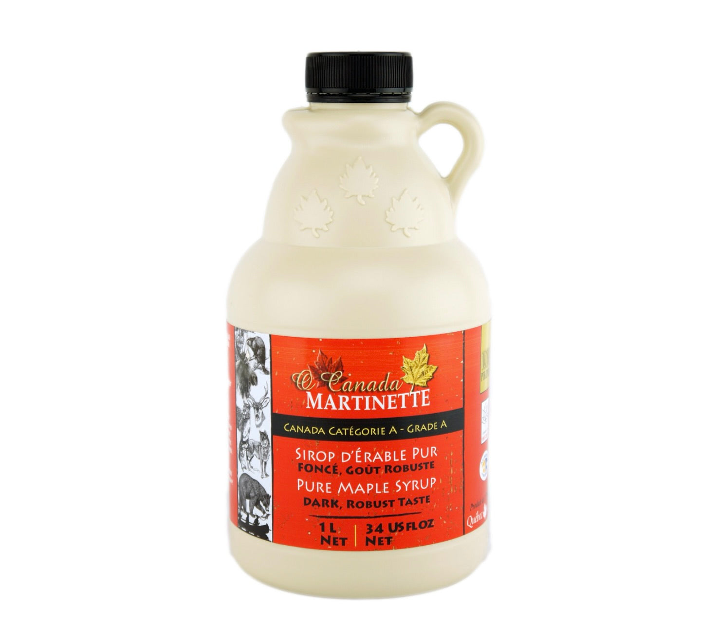 La Ferme Martinette Pure maple syrup - purer Ahornsirup aus Kanada, Dark, O'Canada Krug, 1000ml